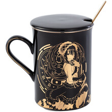 Moeyu 约会周边时崎狂三大作战烫金马克杯二次元动漫狂三陶瓷杯子 烫金马克杯 容量：307ml