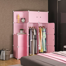 蔻丝简易衣柜卧室出租房用衣橱组装布艺储物柜子现代简约收纳柜挂衣柜 10门4格2挂带半转角