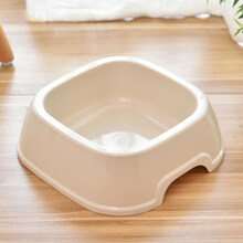 易兴 猫碗猫食盆狗碗狗盆泰迪狗狗双碗猫咪中小型犬饮水器宠物用品 方碗（颜色随机） 大号