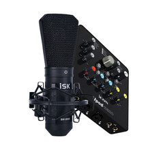 iSK BM-800S 电脑手机通用变声网络k歌喊麦主播录音直播设备全套BM-800S专业麦克风+艾肯upod nano声卡