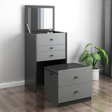 苏菲洛克 梳妆台 北欧简约小户型多功能翻盖化妆台卧室家具 50cm梳妆台带妆凳