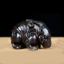 工匠一族 黑檀木瑞兽貔貅手把件挂件红木木雕男士把玩手把件送男生朋友爸爸生日礼物 黑檀貔貅手把件（FL-HC043）