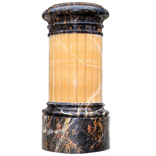 定制 欧式罗马柱透光石天然米黄玉石圆柱将军柱立柱石材装饰柱 砖雕