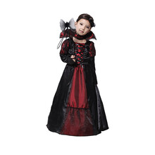 万圣节吸血鬼服装cos男女儿童死神衣服大人伯爵披风女巫斗篷套装 儿童女吸血鬼 大人均码