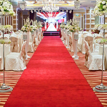 酌秀 一次性红地毯 红地毯一次性婚庆结婚用大红地毯喜庆庆典开业加厚无纺布地毯 红色0.8米宽10米长(约1.5mm厚)