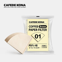 CAFEDE KONA日本进口 咖啡滤纸 V60手冲滤纸 原木浆V型滤纸家用100枚 1-2人份 原木色