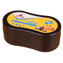 标奇 鞋蜡海绵擦鞋油 无色黑色棕色通用 擦鞋刷皮鞋油护理皮具皮革护理剂 椭圆形双面1个装