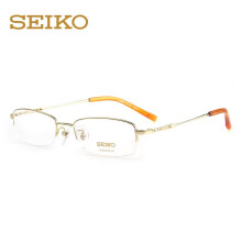 精工 （SEIKO）H1061眼镜框男近视镜钛架半框眼镜架H01061眼镜架 金色C01 配康耐特1.74非球面镜片