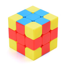 儿童魔方三明治凹凸曼3阶魔方幼儿园三阶实色培训魔方益智玩具 十字架