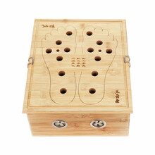 仙赐 艾灸器具艾条盒单孔家用家庭式竹质温灸盒随身灸盒竹木制木质一孔二孔三孔四孔五孔六孔背部全身艾灸盒 足灸盒