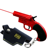 荣达（RONGDA）绝地求生合金模型玩具枪大吉大利晚上吃鸡大逃杀周边金属迷你信号枪钥匙扣挂件套装 红外激光信号枪（12厘米）