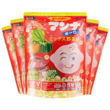 森永 蒙奈混合蔬菜味小馒头溶豆日本进口儿童零食   婴儿辅食加钙奶豆小馒头磨牙棒 *5袋