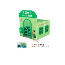 幼儿园游戏屋娃娃家玩具区域活动木质儿童小房子过家家医院超市银行模拟烤漆格子自由组合柜 21【烤漆中国邮政】