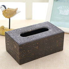 皮革车用纸巾盒座式汽车内饰车载纸巾盒抽纸盒商务车载纸抽盒套 中国风 小号17*12*8.5cm
