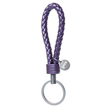 YORA 紫色编织汽车钥匙扣男士女个性创意车钥匙挂件钥匙链简约高档挂绳牛皮