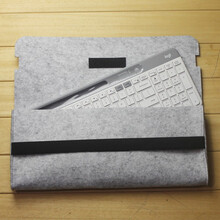 适用于 罗技 K380键盘包 k480 K780 K580 MK470键盘袋 收纳包毛毡包无线蓝牙包 K580/MK470灰色尺寸394mm*156mm