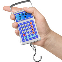 Meilen美乐手提秤高精度便携式弹簧计价秤 手提电子秤小型商用食品电子称挂钩称快递买菜钓鱼用具 50KG（皮尺+皮套+电池）