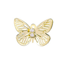 网红蝴蝶美甲饰品日系立体超闪锆石奢华指甲装饰金属链条钻石 K3-2