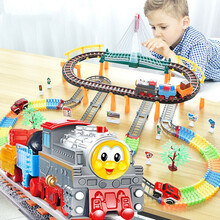 托马斯小火车轨道套装玩具男孩2-6岁儿童赛车亲子互动灯光音乐多层超大电动过山车停车场 大型双层轨道-时光列车【送多辆电动小车+配件礼包】