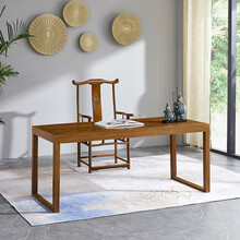 贡艺名居红木家具非洲鸡翅木（学名：非洲崖豆木）实木书桌画案书法桌新中式书画桌简约书房写字台 128单桌(128*68*78)