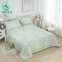 双鹤亚麻凉席三件套100%纯亚麻席子双人夏天可折叠可水洗 绿色雪域妖娆（高支纯麻） 1.5米床适用(实发2.1x2.3m)