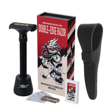 KWANYEEGOR关二哥 剃须刀手动刮胡刀可调节父亲节送礼男友 剃须刀+底座+硅胶套