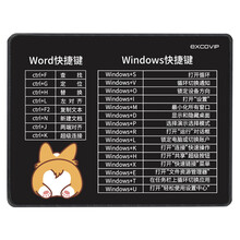 宜适酷（EXCO）鼠标垫快捷键包边 小号可爱柯基方形 锁边办公垫 黑MSP191002