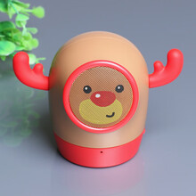 晗畅  创意无线蓝牙音箱便携式迷你外放插卡重低音炮 可插U盘小音响户外 棕色 圣诞鹿 标配