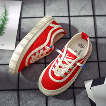 回力童鞋女童帆布鞋秋季韩版儿童休闲鞋男童一脚蹬中大童单鞋 19-571红色 29码/195内长约19cm