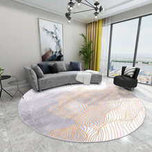 丽家地毯 家用轻奢圆形地毯 现代简约客厅茶几毯欧式北欧卧室圆形毯 311001 240*240cm