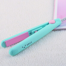 迷你直板夹板直发卷发棒女两用内扣迷小型小夹板刘海学生宿舍 微笑绿 送盒+刘海卷1