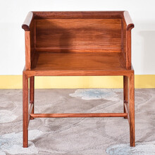 承古堂红木家具缅甸花梨（学名：大果紫檀）全实木新中式沙发椅 电脑椅办公椅阳台明式休闲椅会议椅靠背椅 单椅：66*57*48（总高75）