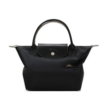 珑骧 LONGCHAMP 女士黑色LE PLIAGE系列织物小号短柄可折叠手提包饺子包70周年款 L1621 619 001
