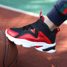 史努比同款】咪咪熊男童鞋子 秋冬新款儿童篮球鞋加绒皮面二棉鞋冬季中大童运动鞋 黑红二棉 29码鞋子内长约18.3cm