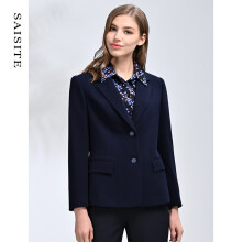 赛斯特2022新款女装春秋西装职业装长袖西服外套 G0204 藏蓝色 AM(160/84A)