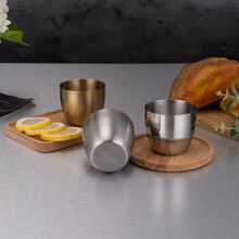 德勒304不锈钢饮水杯单层啤酒杯餐厅饮料杯韩式咖啡冷饮杯茶水杯口杯 砂光240ML【304】