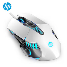 惠普（HP）有线鼠标游戏鼠标 电竞机械鼠标 家用鼠标 笔记本电脑鼠标 全键宏编程 白色【有声版】7键宏编程