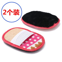 擦鞋手套去污抛光手套绒毛擦鞋软布擦皮鞋神器抛光护理套装毛绒手套式通用 2个抛光擦鞋手套