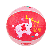 费雪橡胶球小篮球玩具拍拍皮球儿童玩具球宝宝投篮架用球配气筒气针 17CM红色小象送气筒