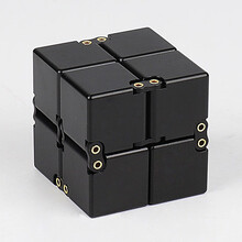 亲子部落 无限合金魔方减压玩具发泄解压神器抖音同款网红指尖玩具 炫酷黑-铝合金【铆钉款】