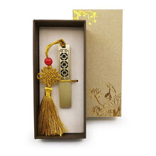 明澈礼品u盘创意U盘中国风复古屏风镂空书签窗格会展企业定制logo高速优盘 【祥云款礼盒装+流苏】青古色 USB3.0 128G