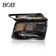 BOB菁彩三色眉粉三合一 5g 防水防汗持久不晕染一字眉笔男女 003成熟灰棕