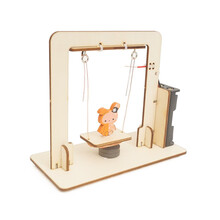 趣多慧DIY创意电动飞机科技小制作材料包初中小学生科学实验小发明儿童手工组装电路开关STEAM教玩具 电磁小秋千E61A 含12色颜料1盒