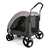 DODOPET宠物推车大型狗狗外出拉车伤病犬老年犬手推车金毛巨型犬大推车 灰色升级款 前后双开门 【可承重50KG】