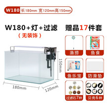 小金鱼缸鱼缸透明玻璃办公桌创意水培圆形圆球圆型小型乌龟迷你桌面小鱼缸 W180灯+过滤