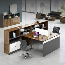 弗纳斯特办公家具办公桌组合简约现代职员办公桌椅组合屏风工作位员工桌财务桌 双人位对坐带高柜（桌面屏风款） 带椅子