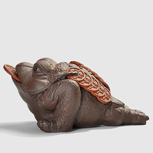 唐丰茶宠摆件可养紫砂金蟾貔貅功夫茶配件蟾蜍喷水茶玩茶台摆件 聚宝金蟾茶宠