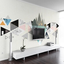 蓝鱼（LANYU）三角形几何壁纸客厅沙发电视背景墙布北欧墙纸壁画 柔软-无纺纸