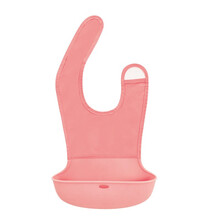 gb好孩子宝宝吃饭围兜婴儿饭兜防水柔软硅胶拼接围嘴辅食婴儿衣罩 (西瓜红)拼接硅胶围兜