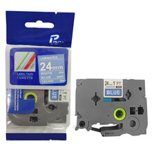 普贴（PUTY）TZ2-555 标签带标签纸标签打印机色带24mm 适用兄弟标签机蓝底白字[商用]